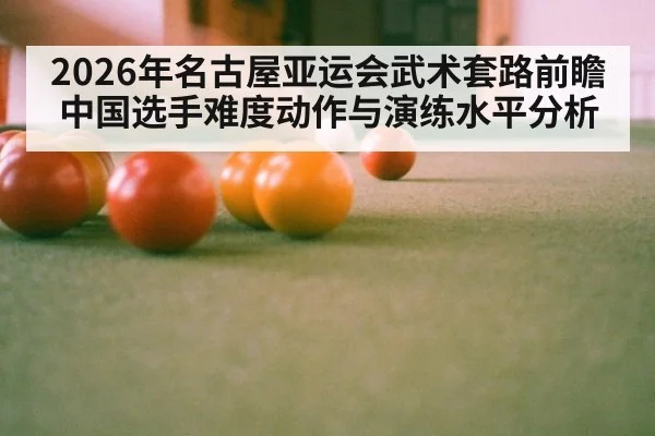 2026年名古屋亚运会武术套路前瞻 中国选手难度动作与演练水平分析