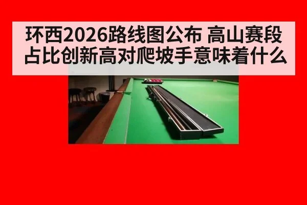 环西2026路线图公布 高山赛段占比创新高对爬坡手意味着什么